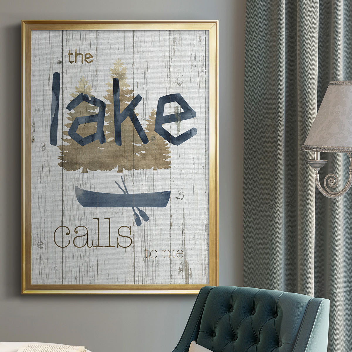 Lake Calls Me - Modern Framed Canvas Print