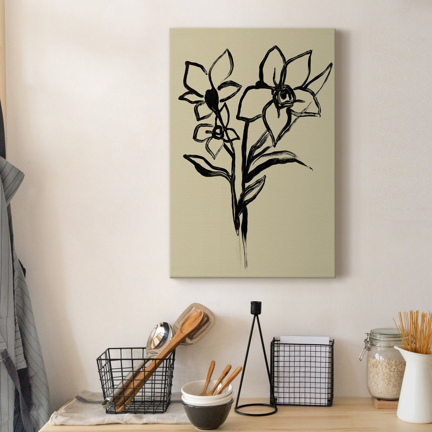 Inkwash Floral I Premium Gallery Wrapped Canvas - Ready to Hang