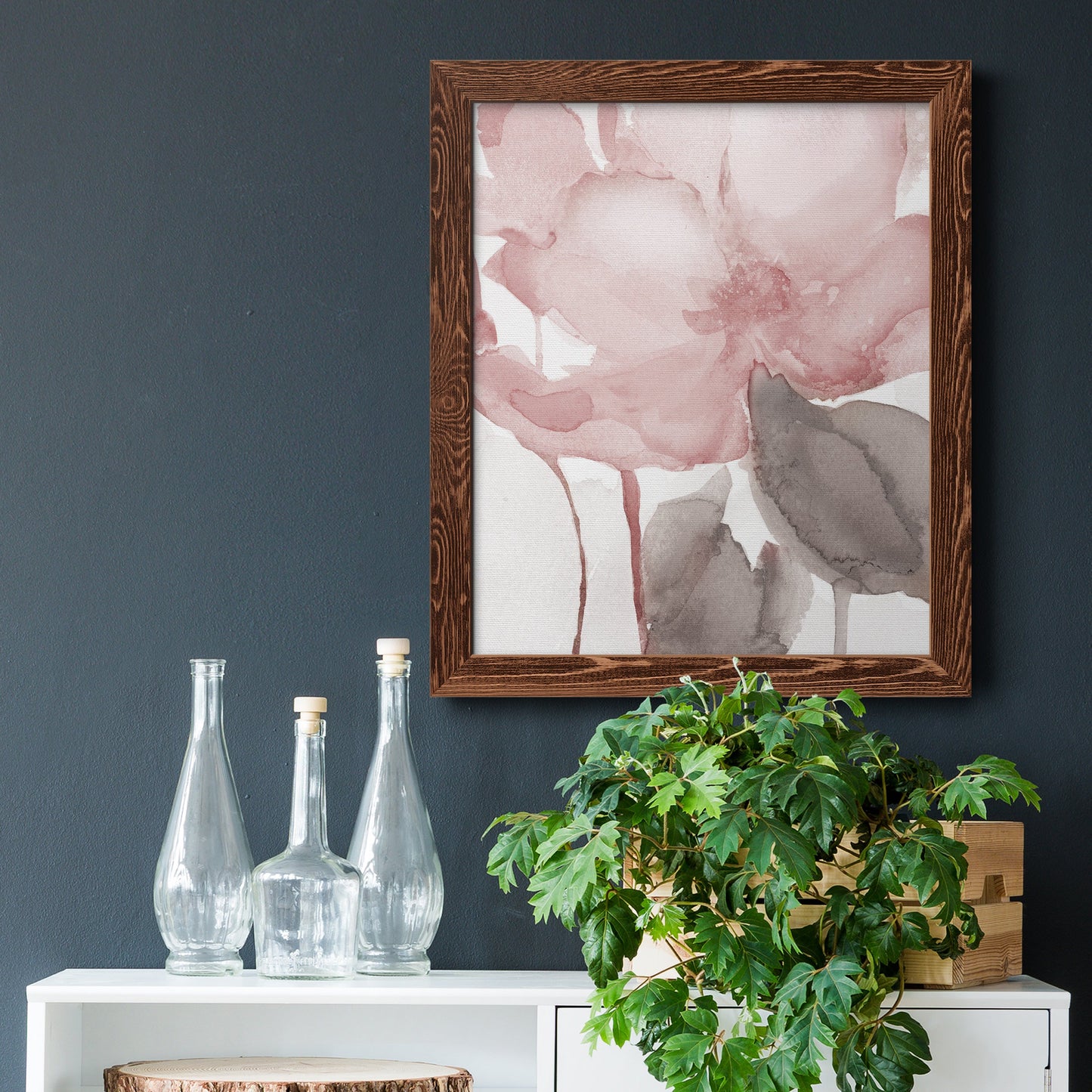 Blush Bloom II - Premium Canvas Framed in Barnwood - Ready to Hang