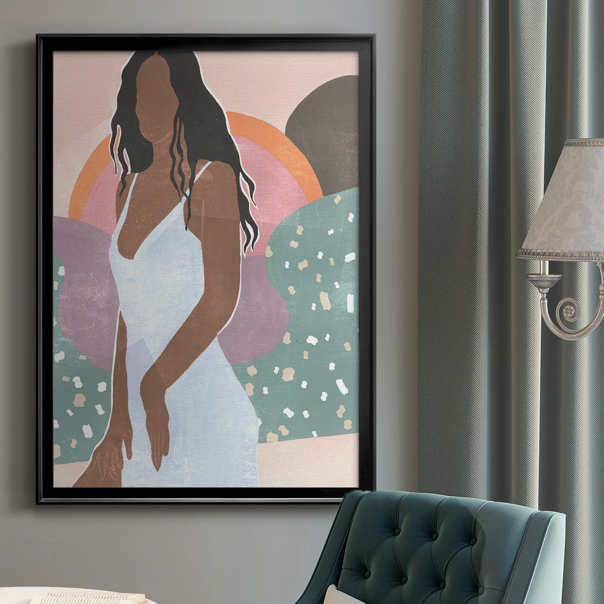 Curly Lady I - Modern Framed Canvas Print