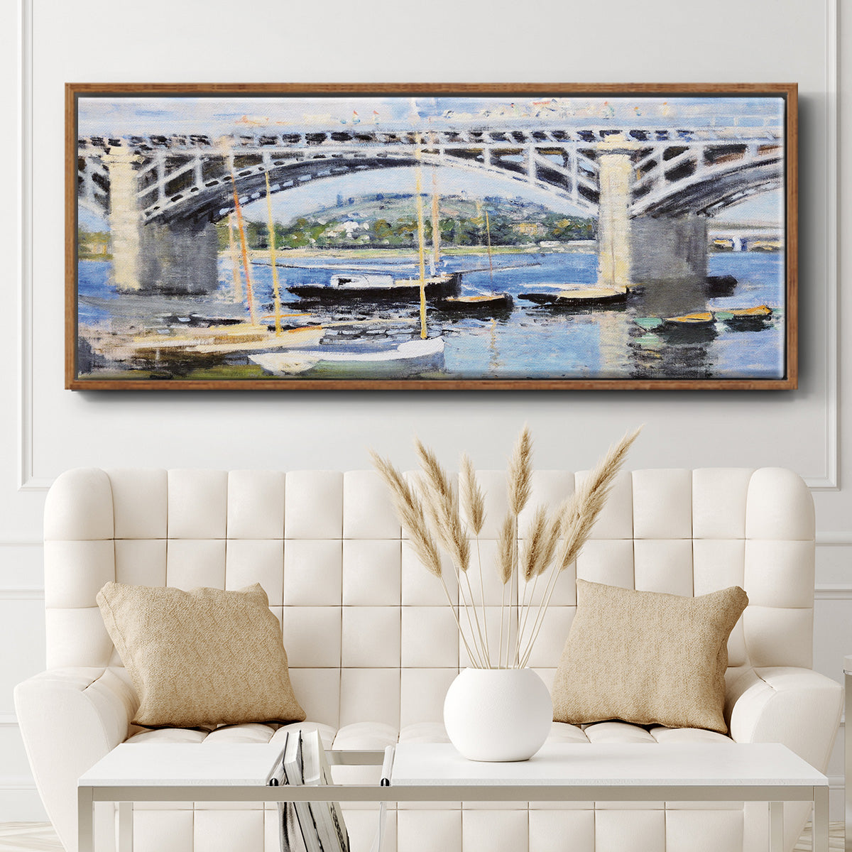 The Bridge Over the Seine, 1874 - Floater Framed Canvas Print