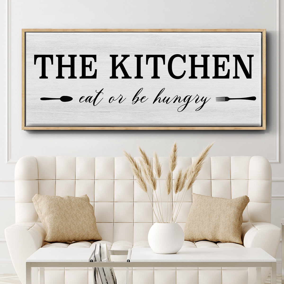 Eat Or Be Hungry - Floater Framed Canvas Print