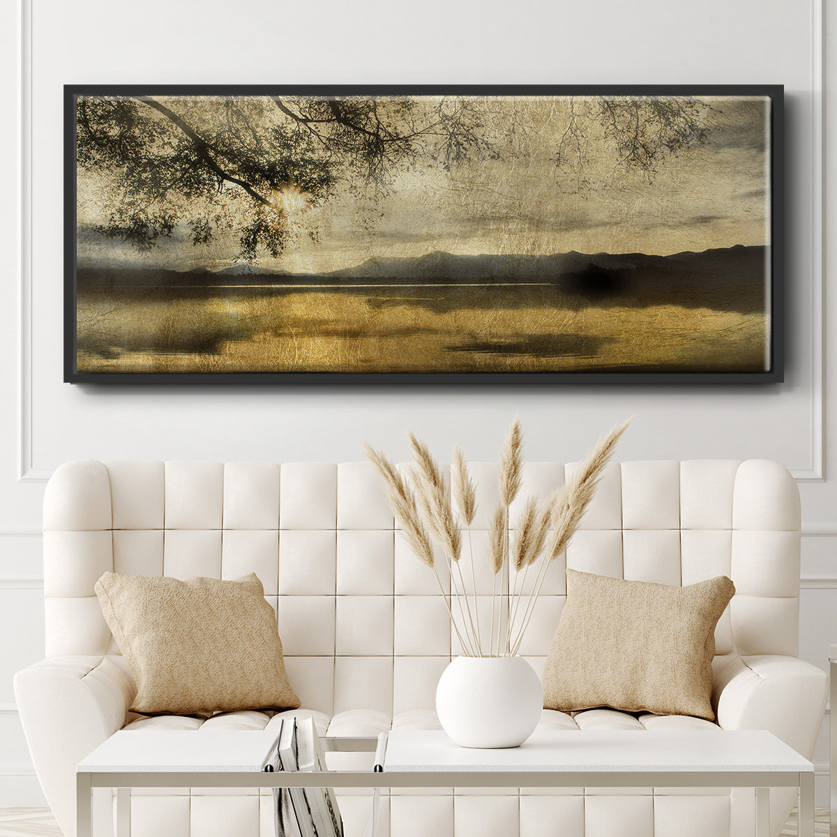 Golden Staffelsee Lake - Floater Framed Canvas Print