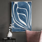 Blue Stylized Leaf I Premium Gallery Wrapped Canvas - Ready to Hang