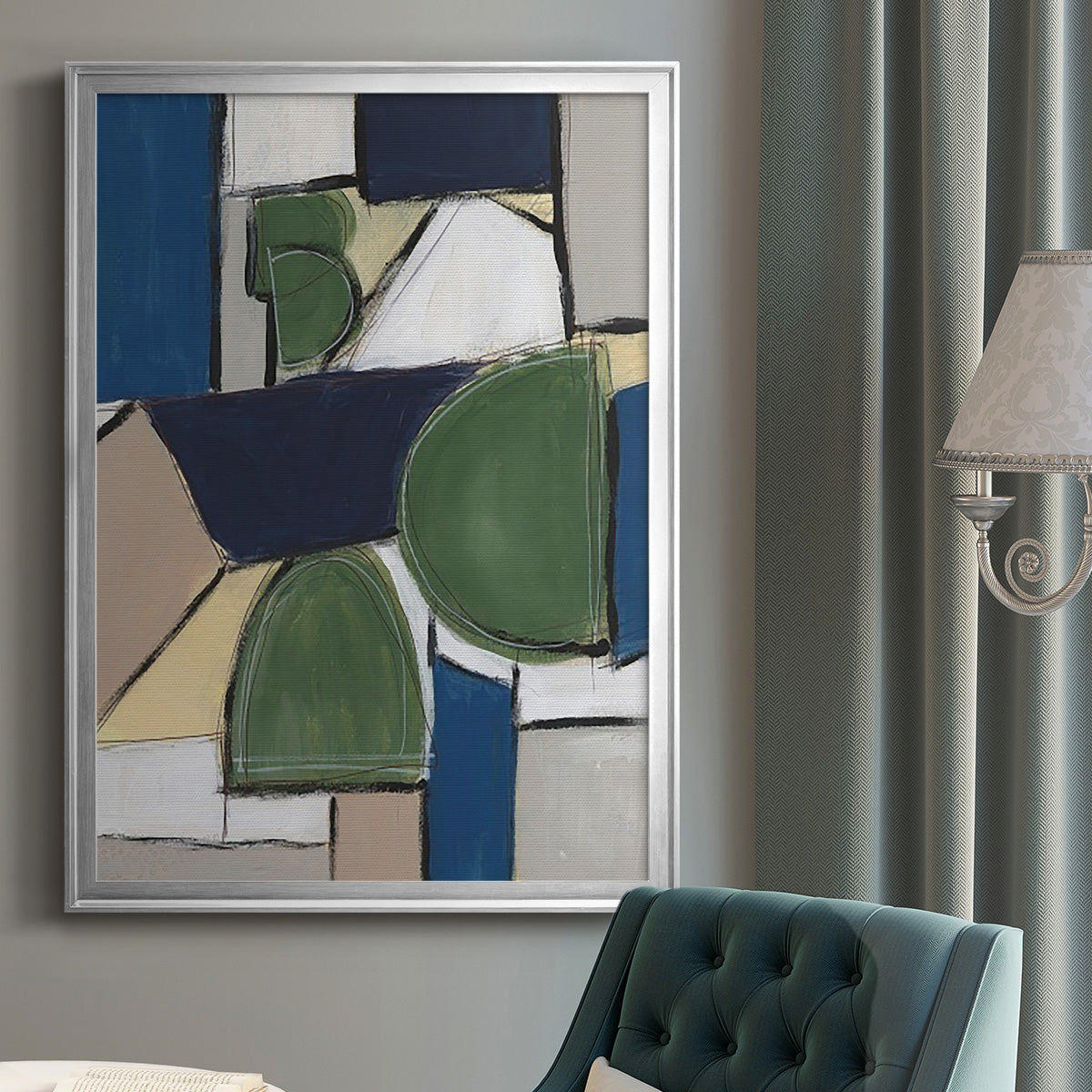 Spatial Mix II - Modern Framed Canvas Print