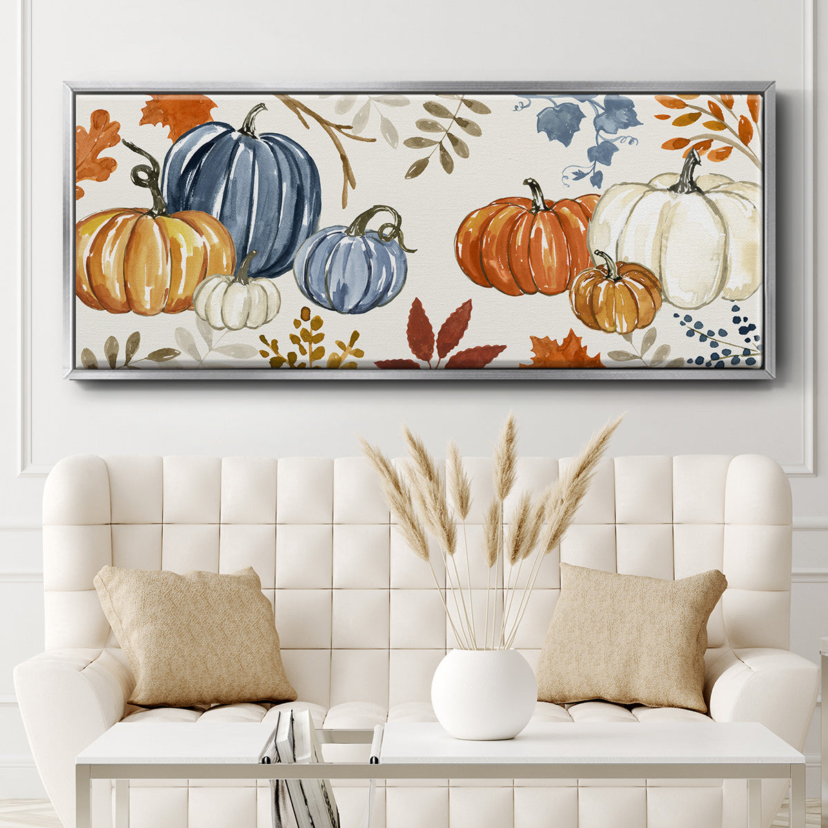 Autumn Pumpkins - Floater Framed Canvas Print
