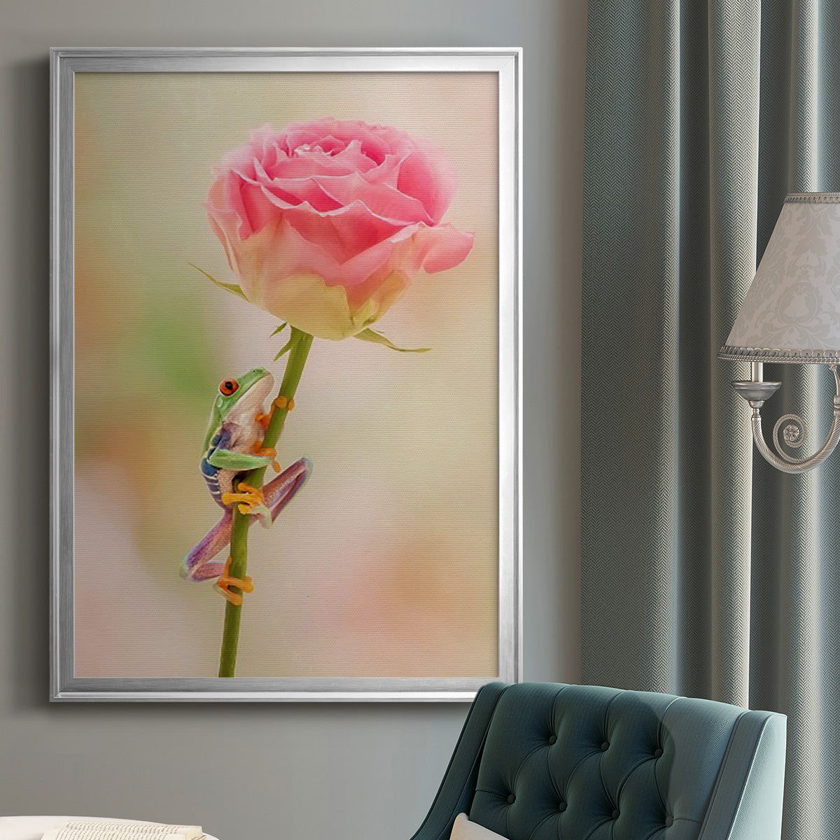 Hanging On II - Modern Framed Canvas Print