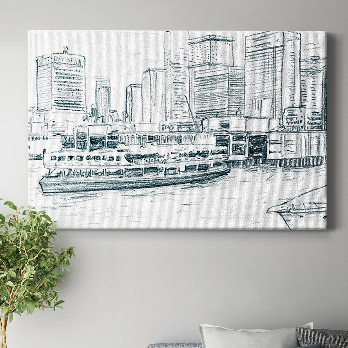 Ferryboats IV Premium Gallery Wrapped Canvas - Ready to Hang