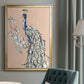 Peacock in Gold IV - Modern Framed Canvas Print