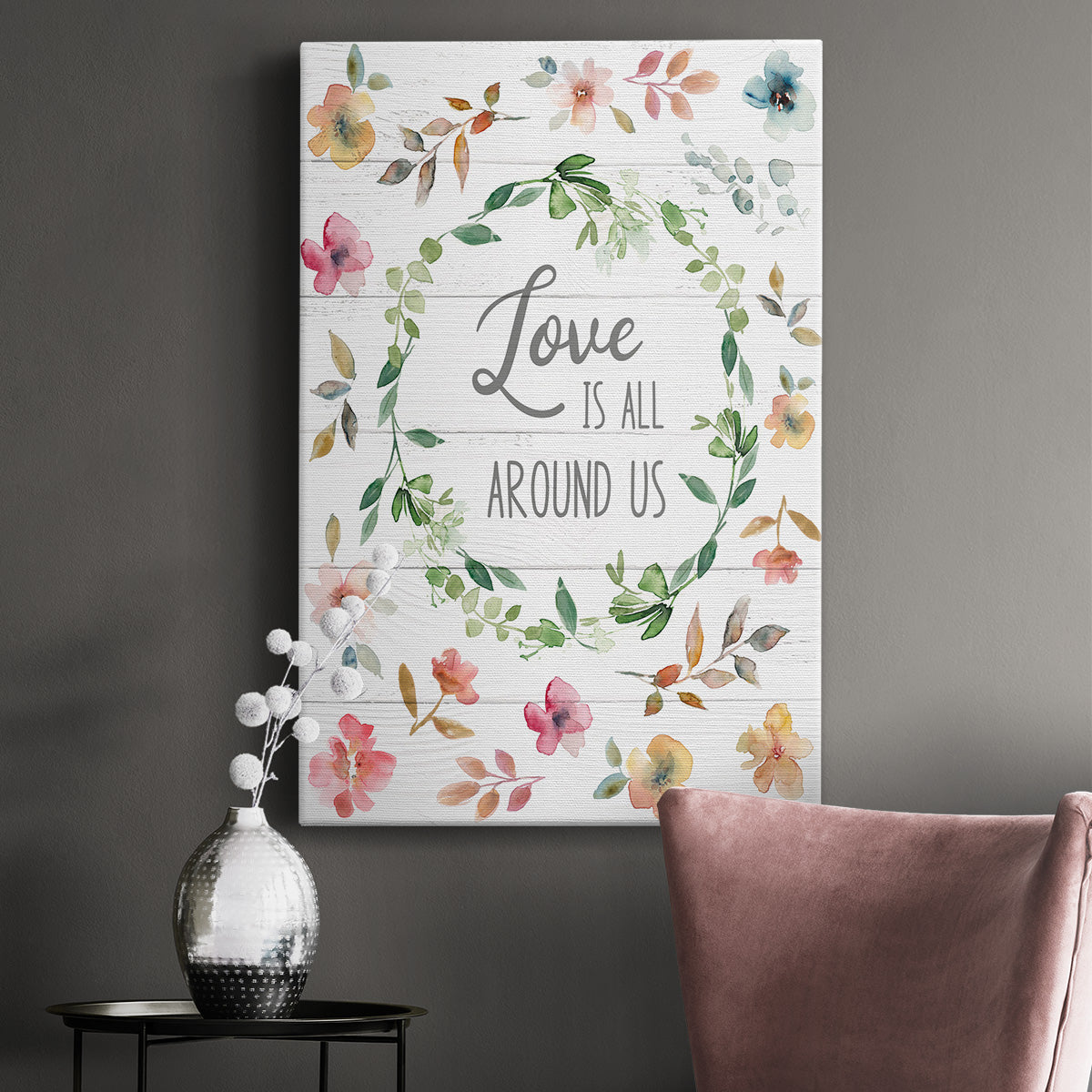 Love is All Around Us Premium Gallery Wrapped Canvas - Ready to Hang