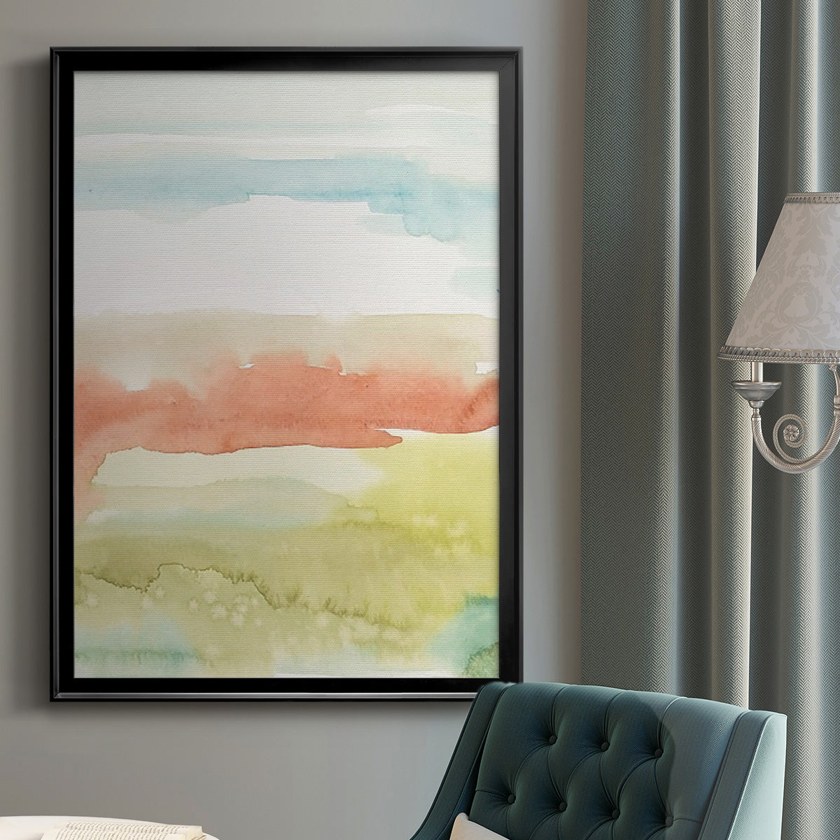 Blushing Sunrise II - Modern Framed Canvas Print