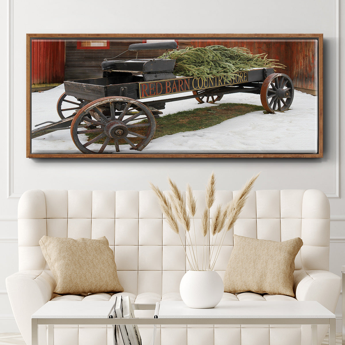Country Store Wagon - Floater Framed Canvas Print