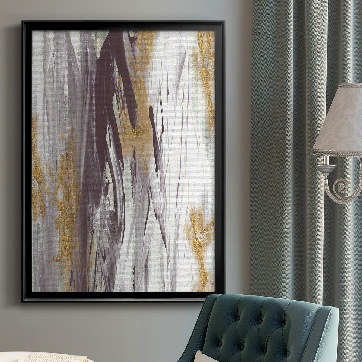 Tumultuous Amethyst I - Modern Framed Canvas Print