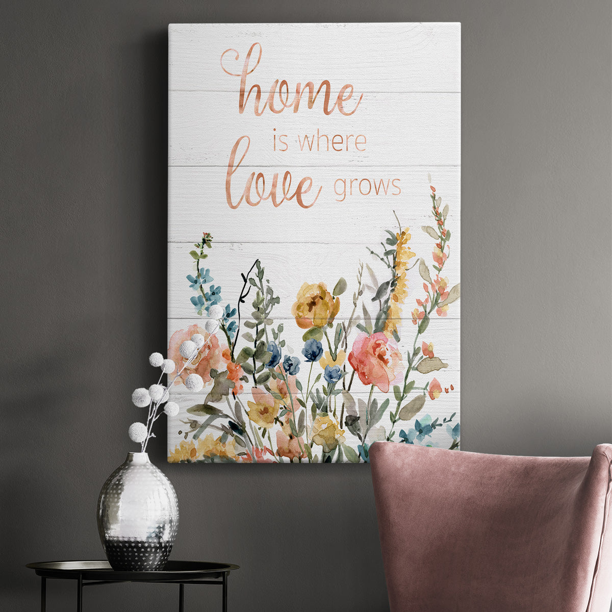 Home is Where Love Grows Premium Gallery Wrapped Canvas - Ready to Hang