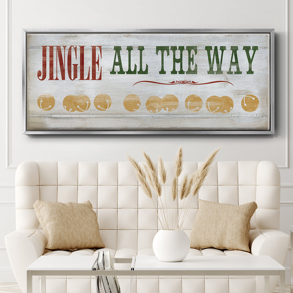 Jingle All the Way - Floater Framed Canvas Print