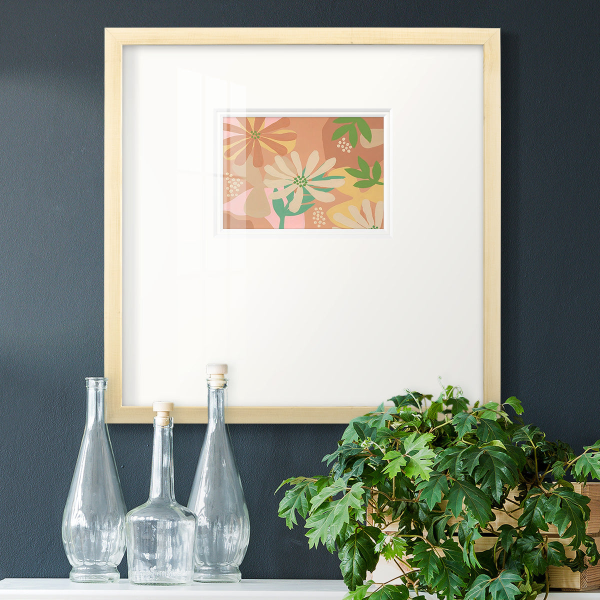 Neutral Blooms III Premium Framed Print Double Matboard