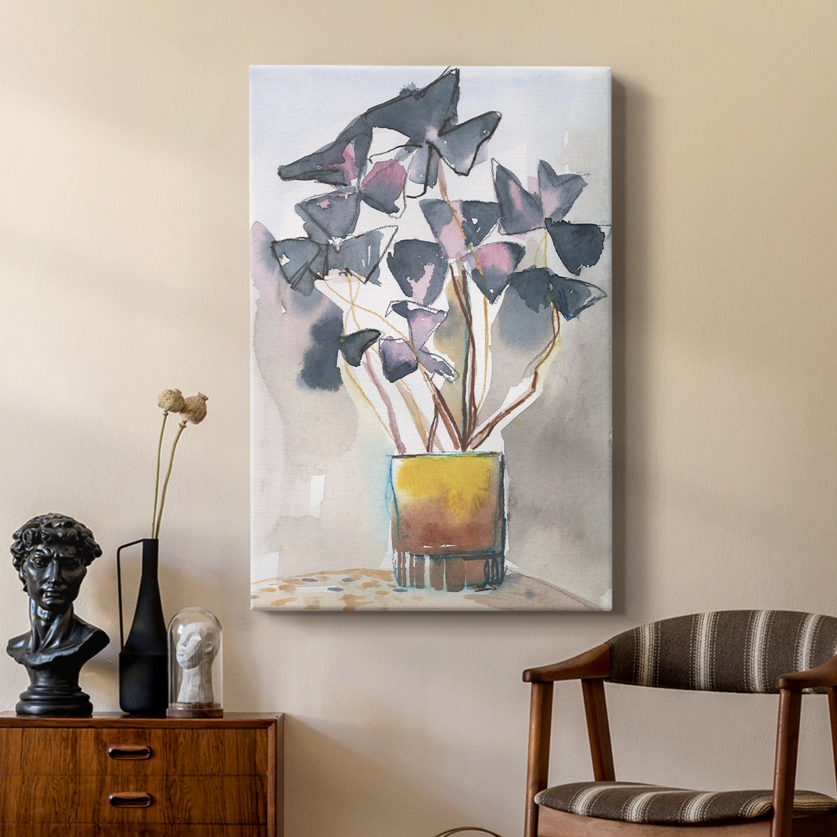Oxalis in Vase II - Canvas Art Print