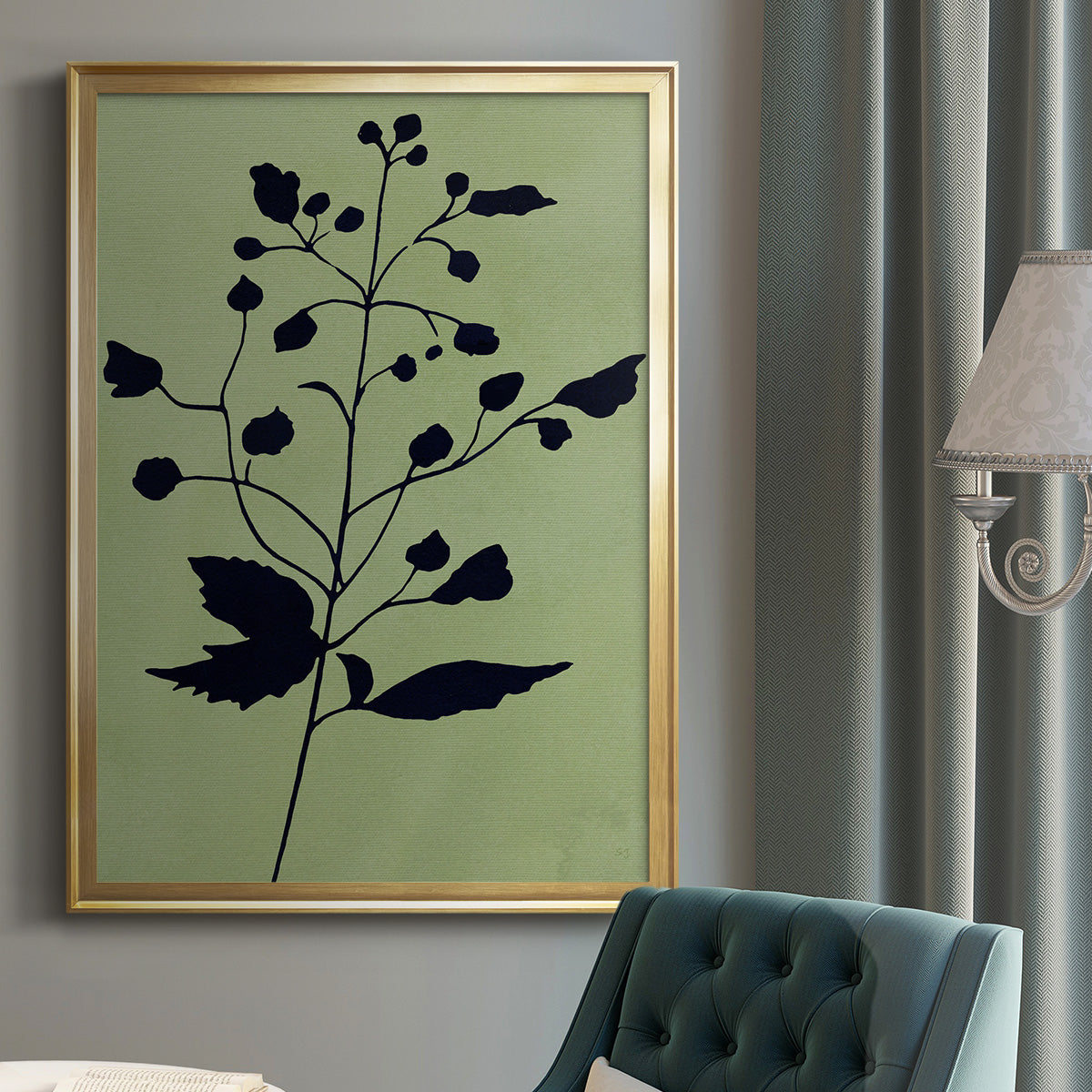 Earthly Botanical II - Modern Framed Canvas Print