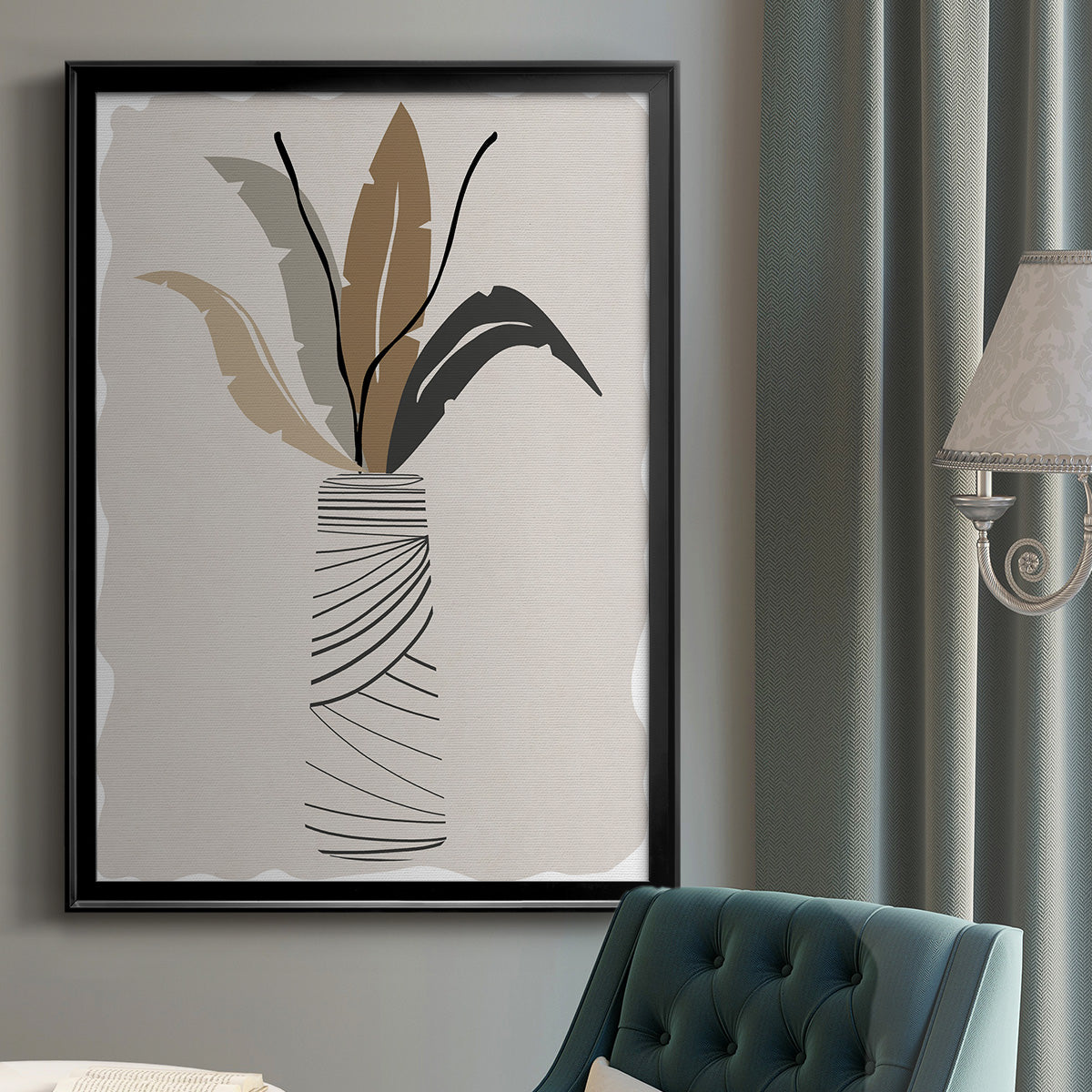 Palm Arrangement II - Modern Framed Canvas Print