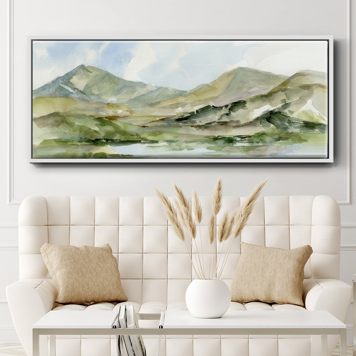 Serene Mountains II - Floater Framed Canvas Print