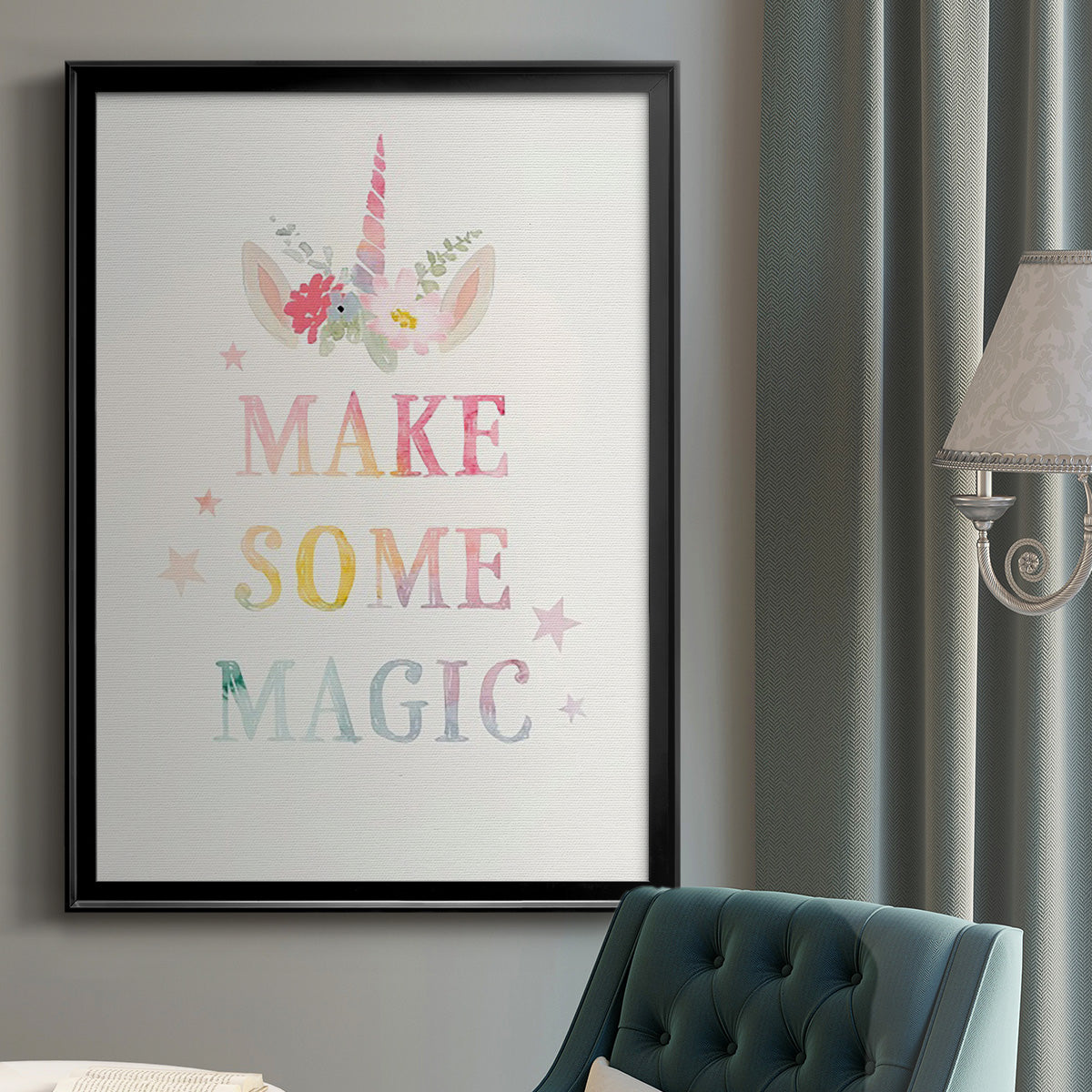 Sweet Unicorn IV - Modern Framed Canvas Print