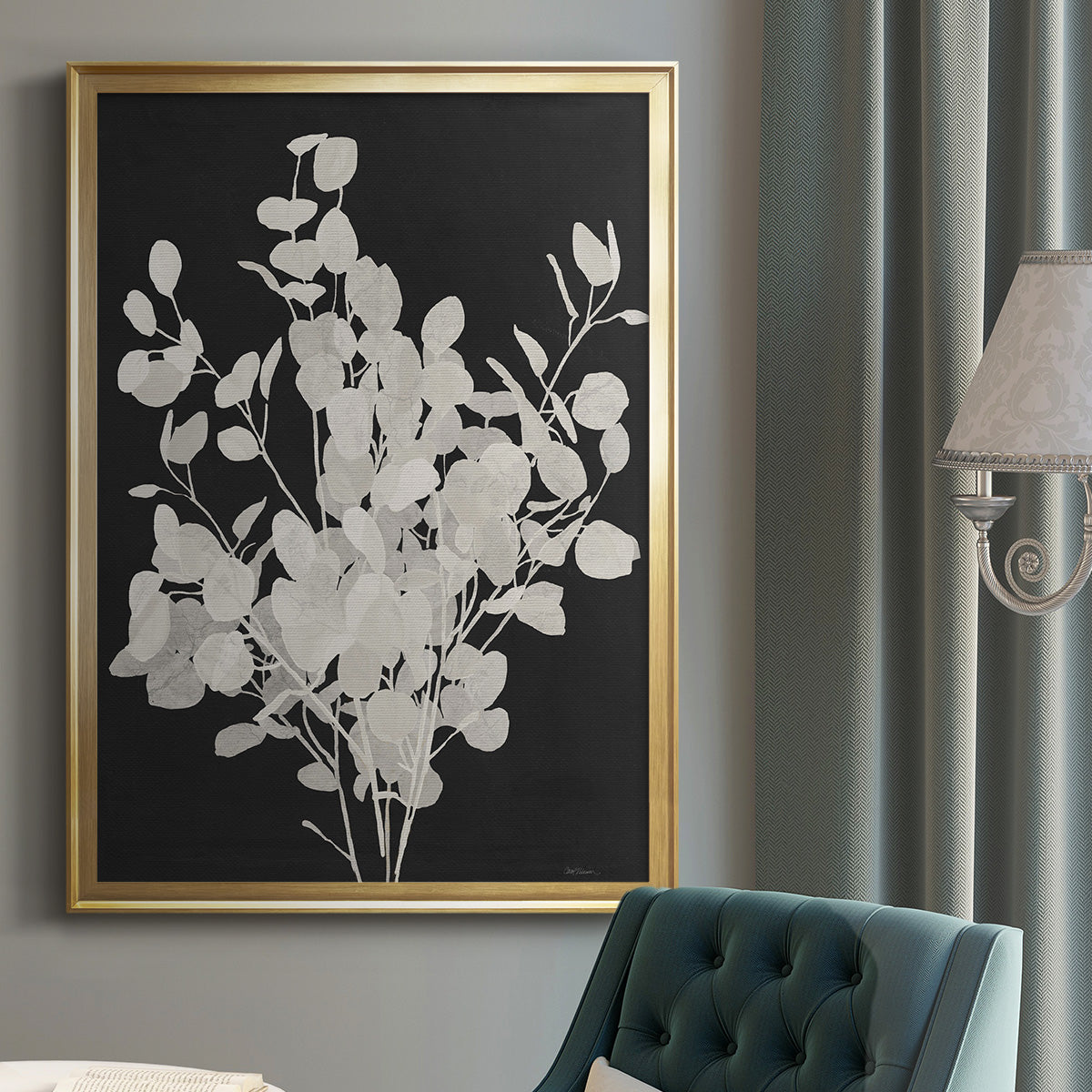 Misty Branches II - Modern Framed Canvas Print