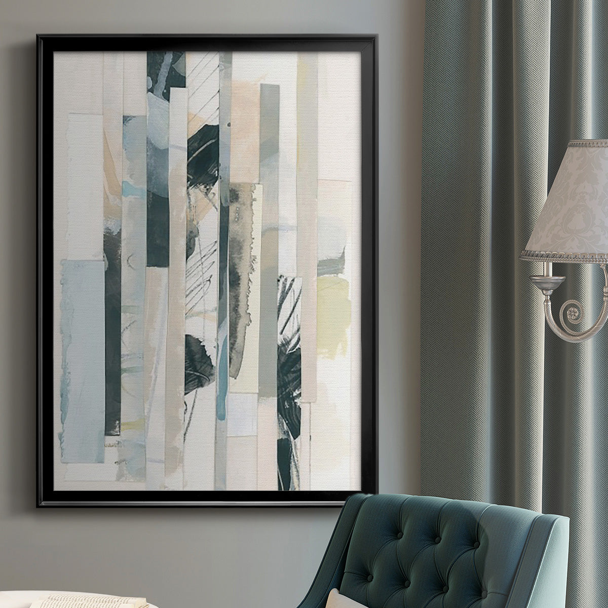 Paper Strata II - Modern Framed Canvas Print