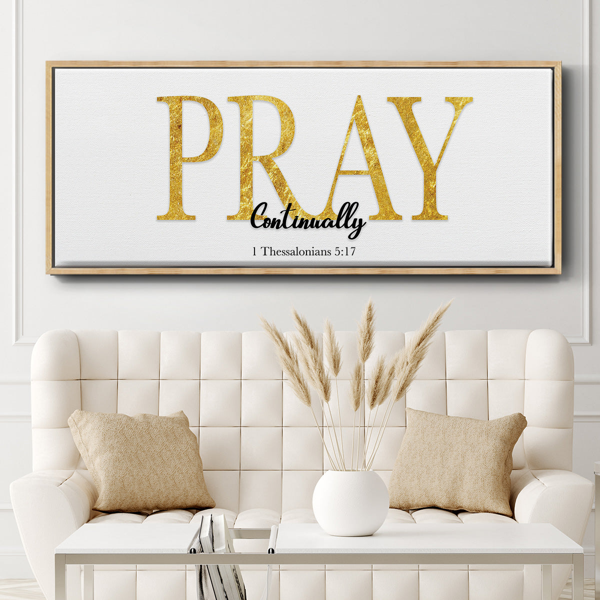 Pray Continually - Floater Framed Canvas Print