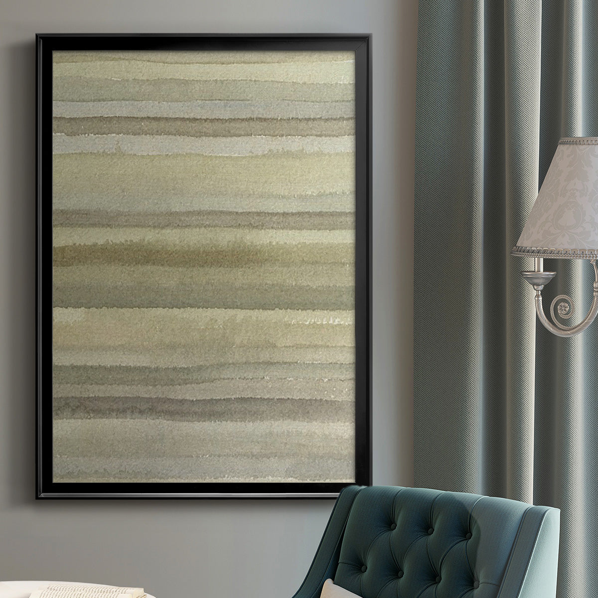 Lines in Neutral I - Modern Framed Canvas Print