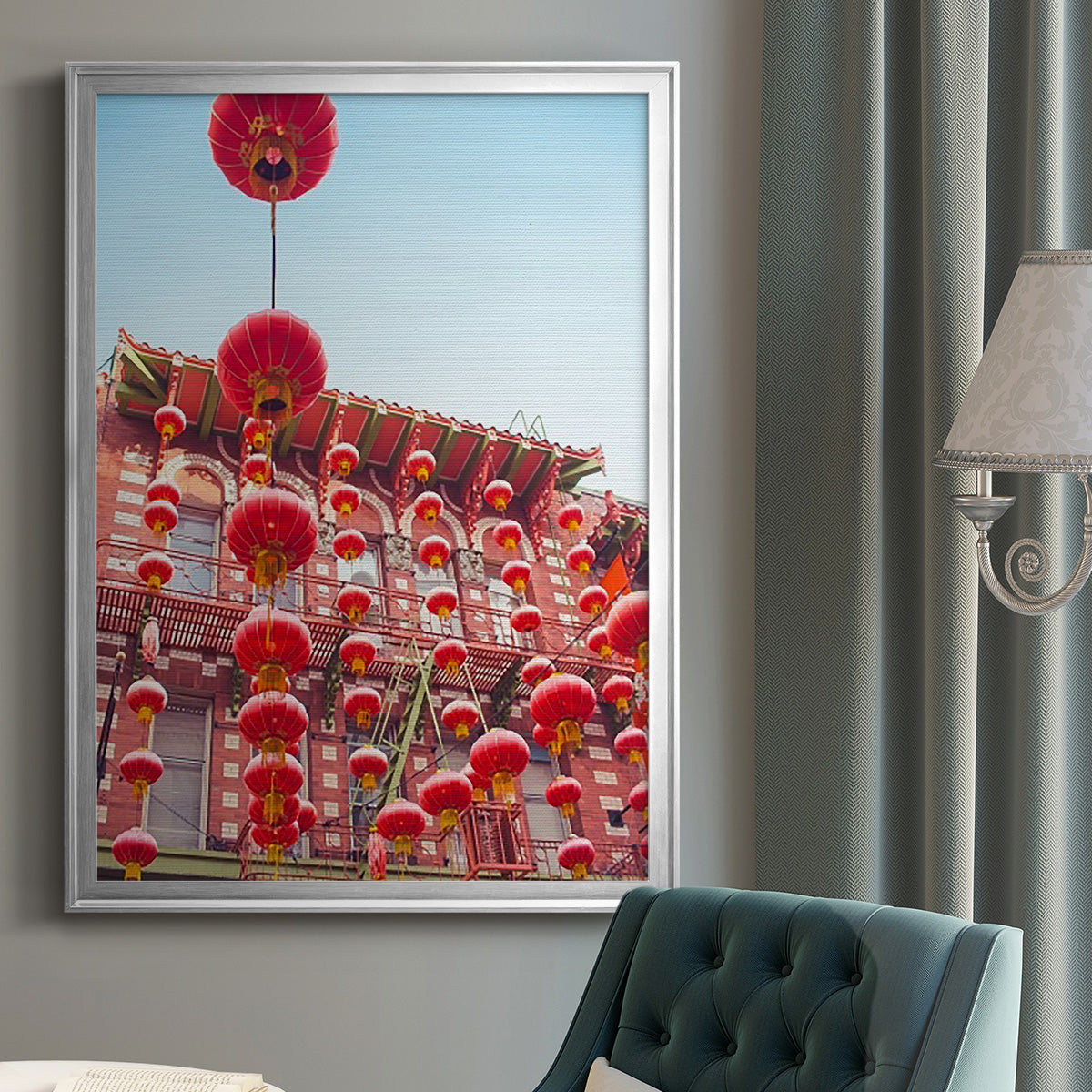 Lovely Lanterns I - Modern Framed Canvas Print