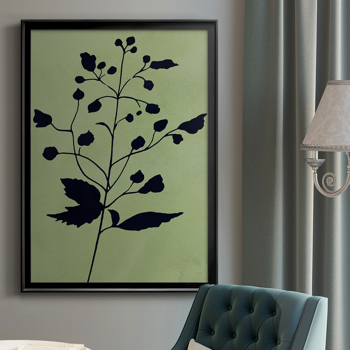 Earthly Botanical II - Modern Framed Canvas Print
