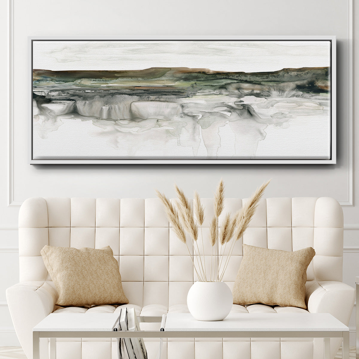 River Flow - Floater Framed Canvas Print