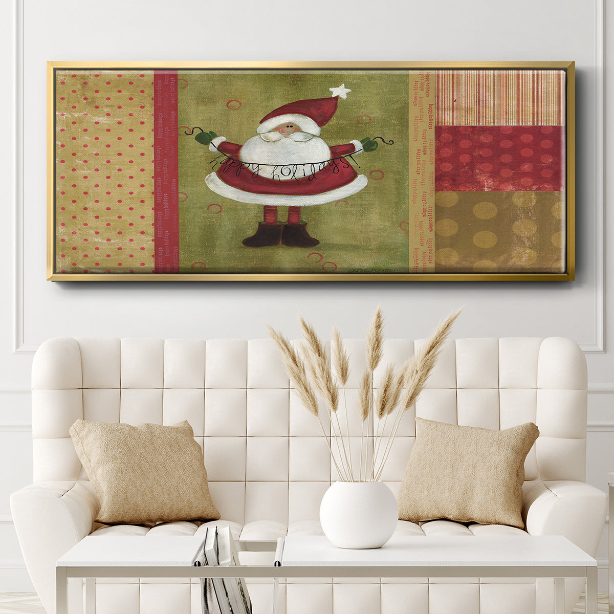 Holiday Santa - Floater Framed Canvas Print