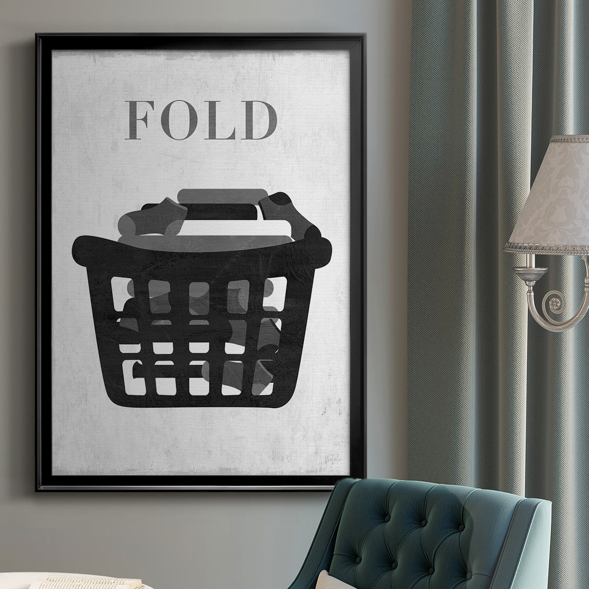 Fold - Modern Framed Canvas Print
