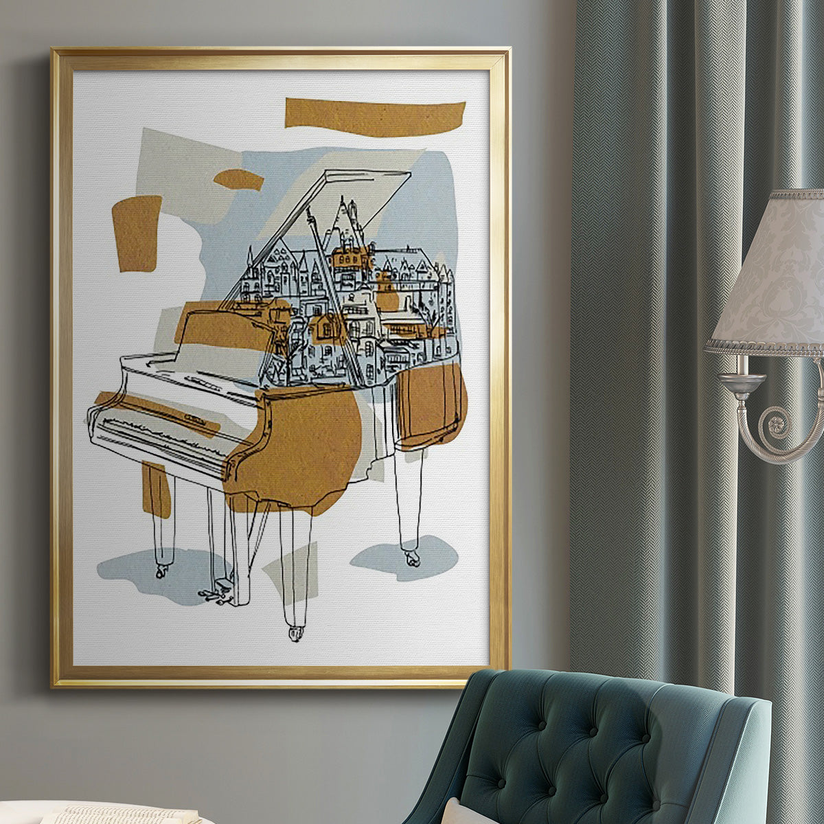 Rehearsal I - Modern Framed Canvas Print