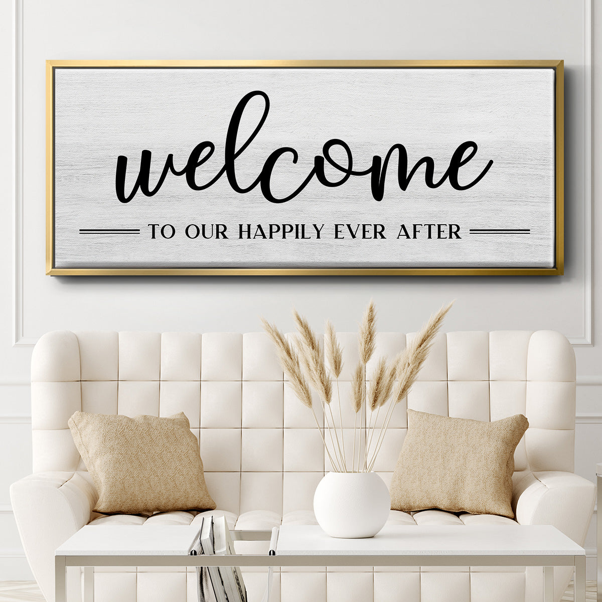 Welcome Ever After - Floater Framed Canvas Print