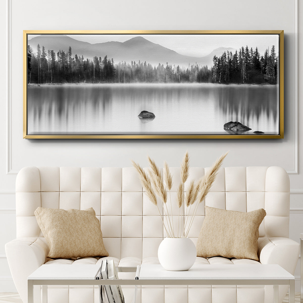 Mountain Reflection - Floater Framed Canvas Print