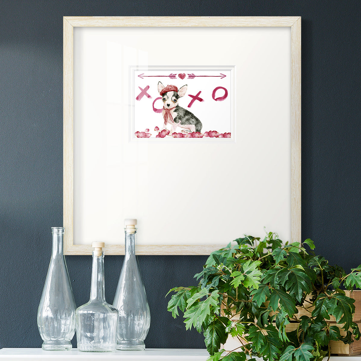 Puppy Valentine Collection A Premium Framed Print Double Matboard