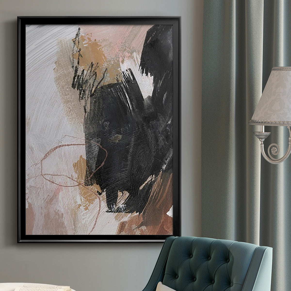 Unbleached Neutrals III - Modern Framed Canvas Print