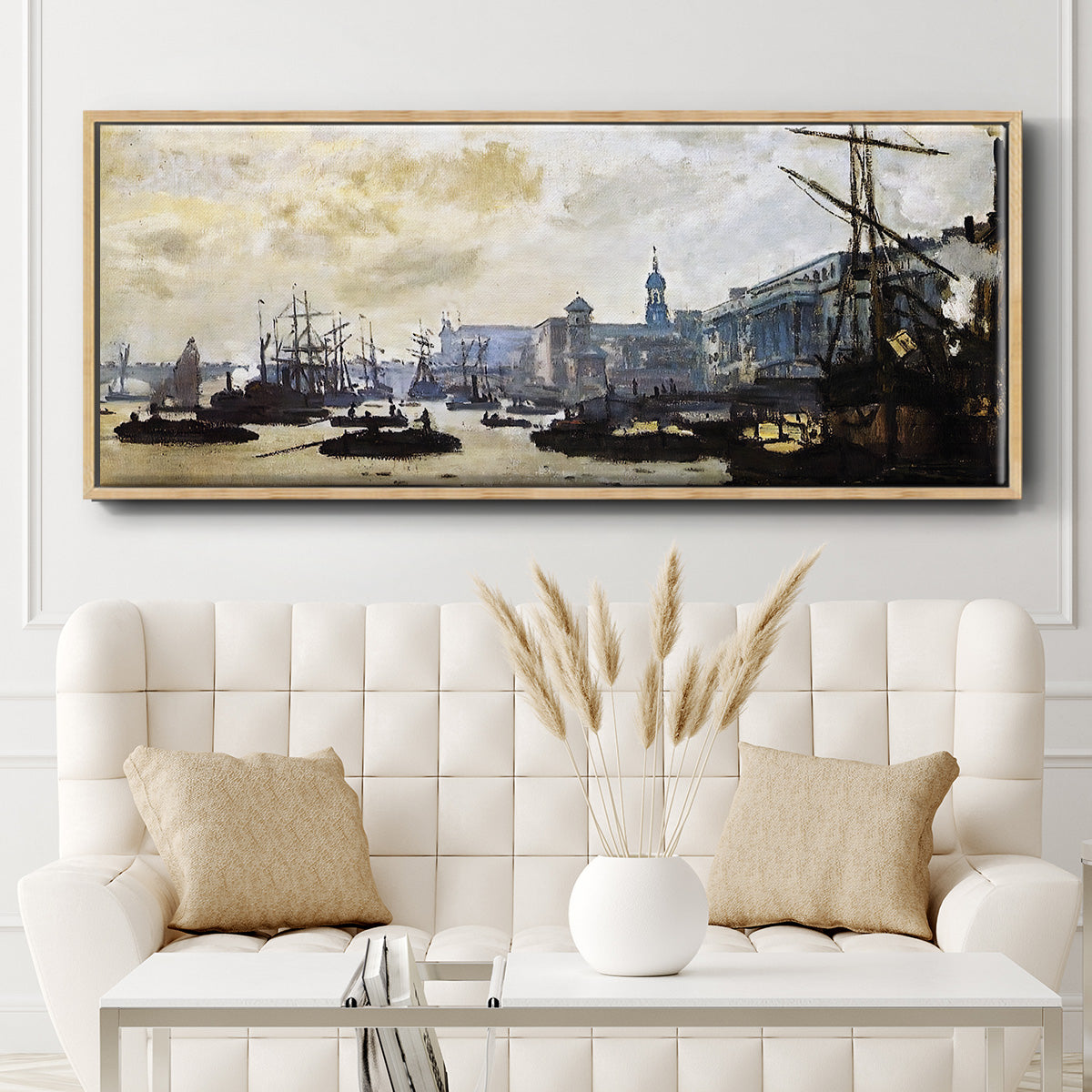 The Port of London, 1871 - Floater Framed Canvas Print
