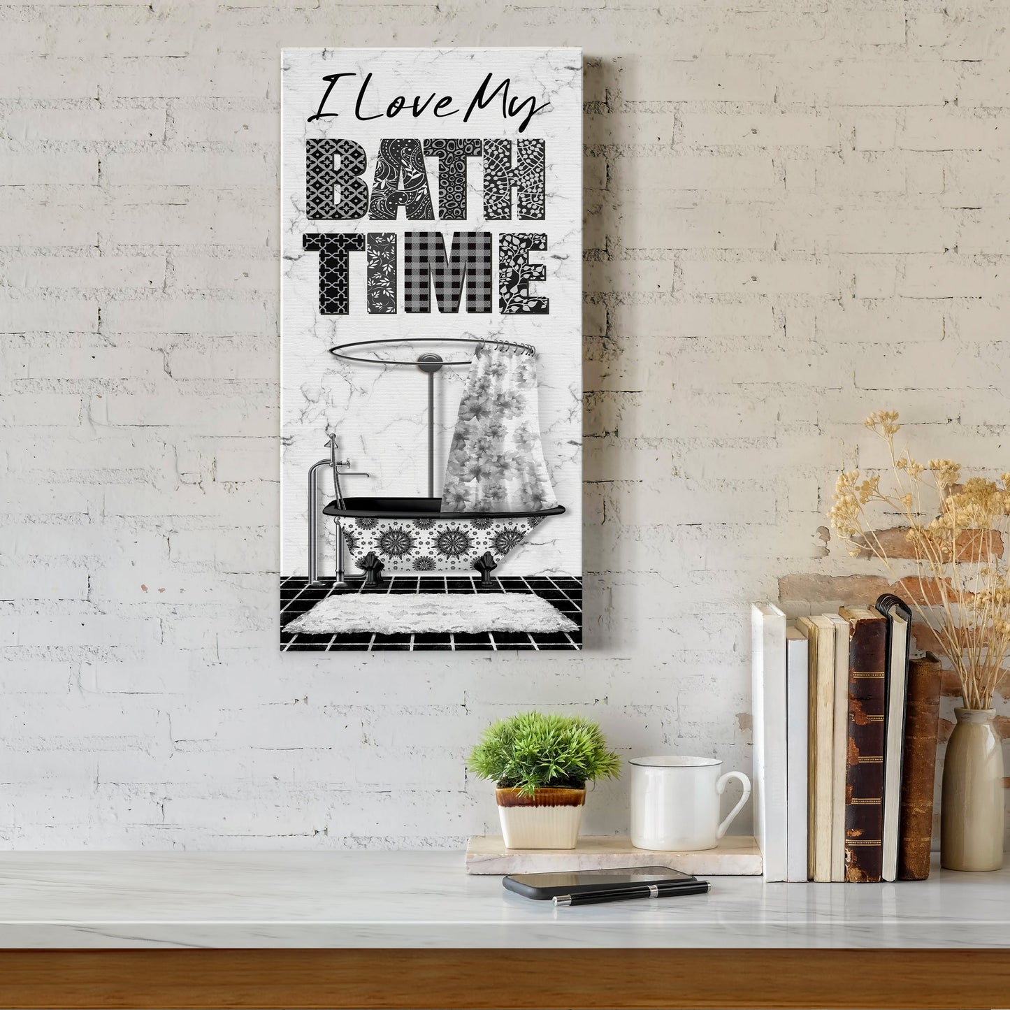 I Love My Bath Time - Premium Gallery Wrapped Canvas - Ready to Hang