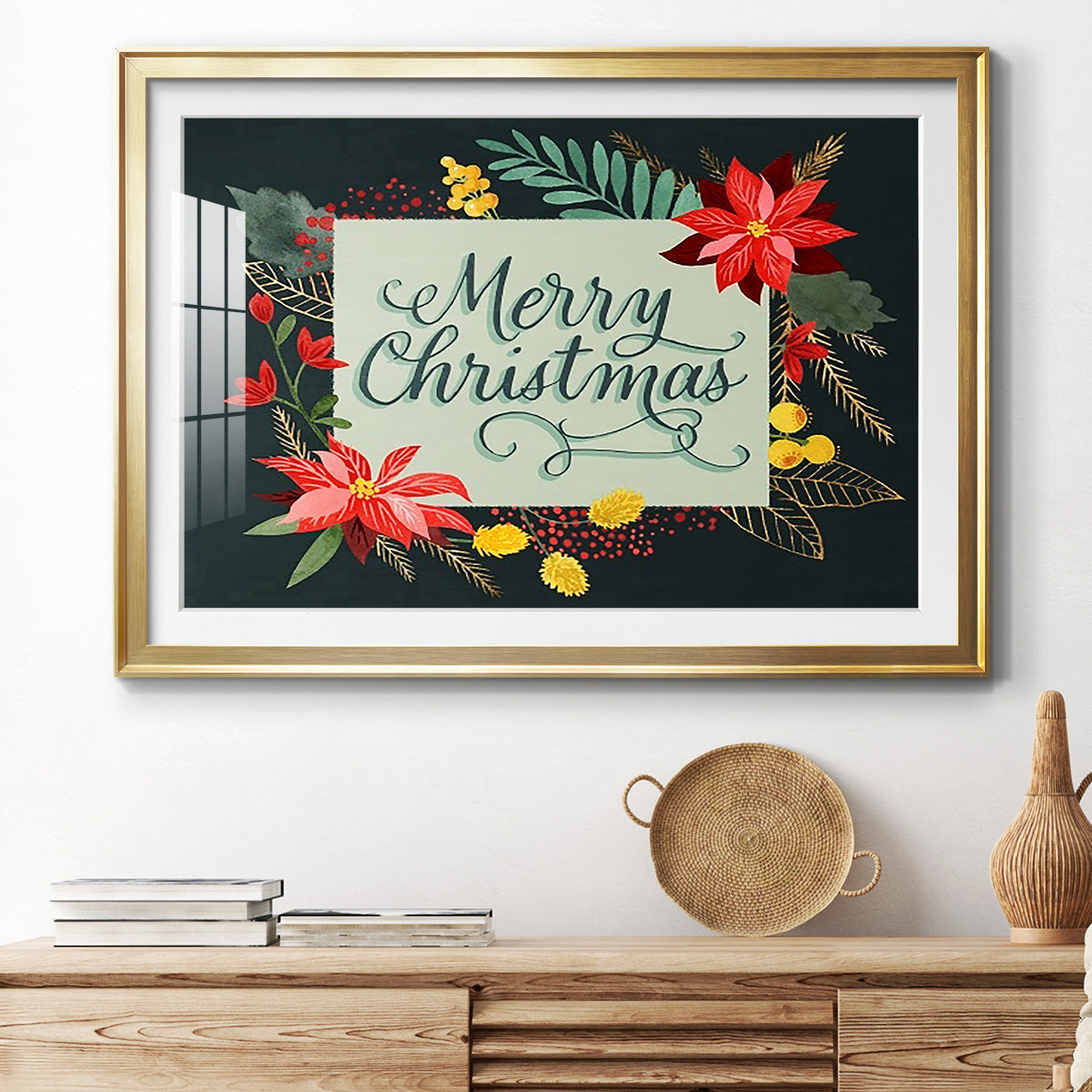 Bright Christmas Night  I - Modern Framed Art Print