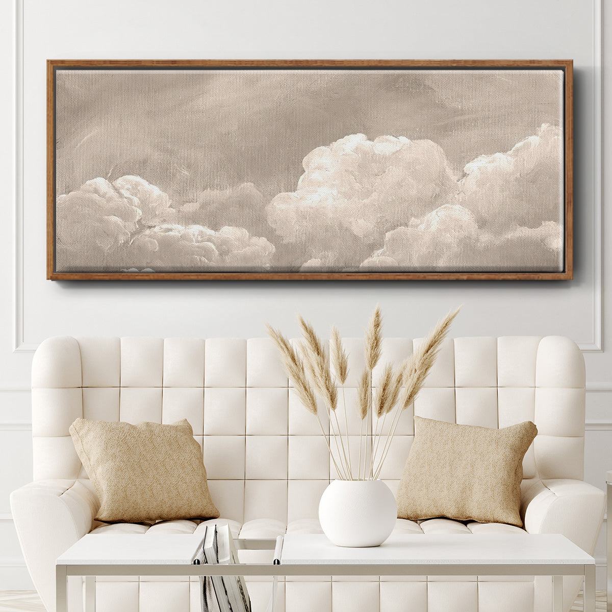 Painted Clouds I - Floater Framed Canvas Print