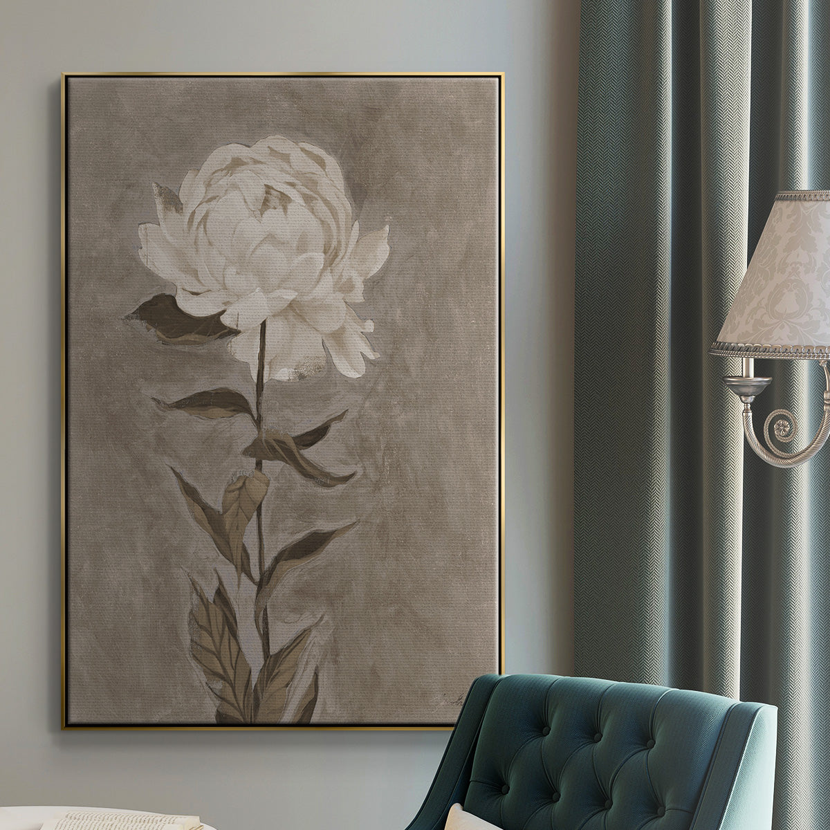 Pretty as a Peony I  -  Framed Canvas Print