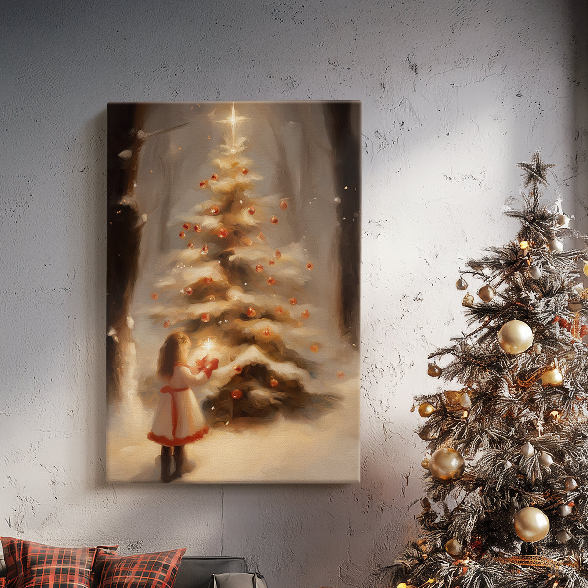 Amber Nativity Lane - Canvas Art Print