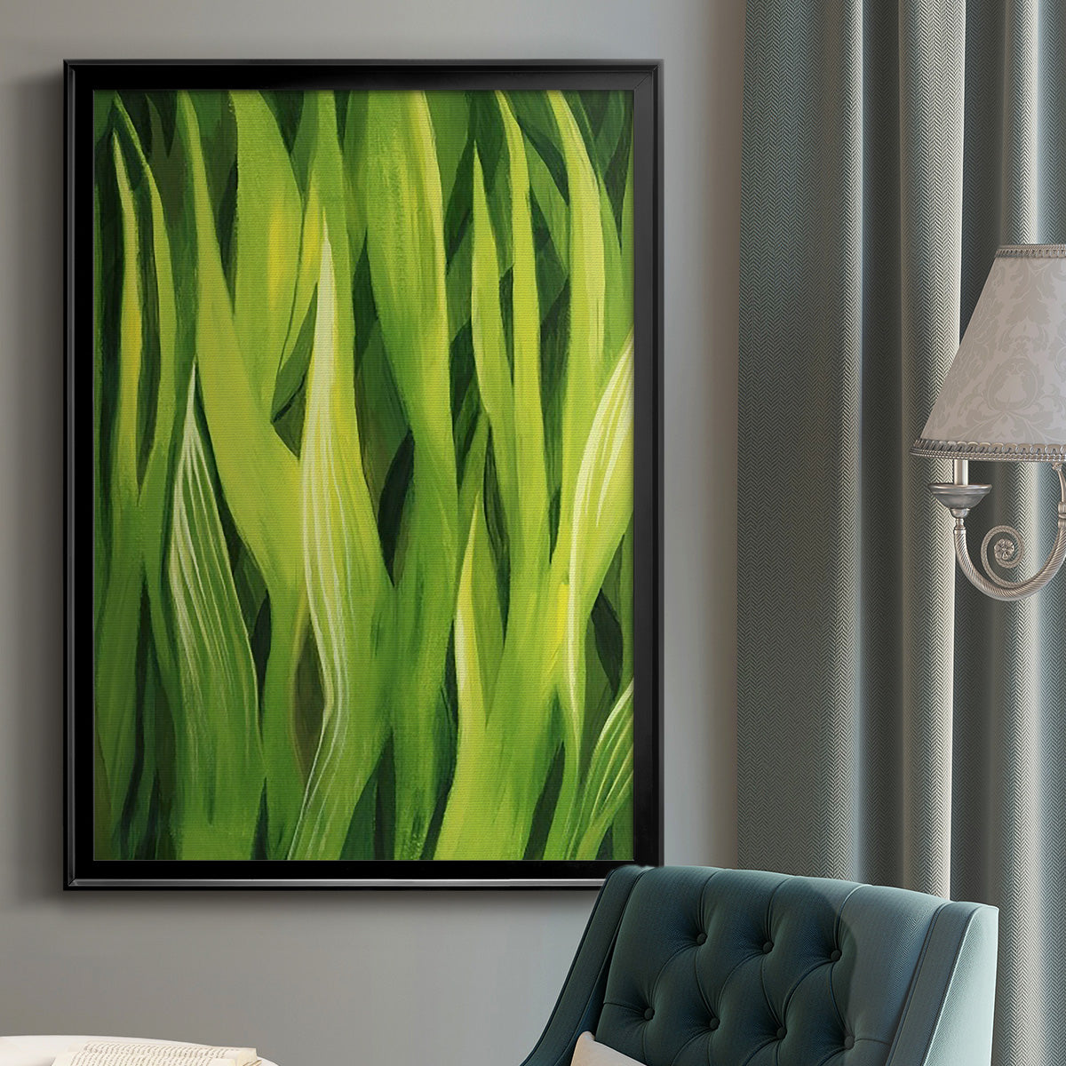 Blades of Grass I - Modern Framed Canvas Print