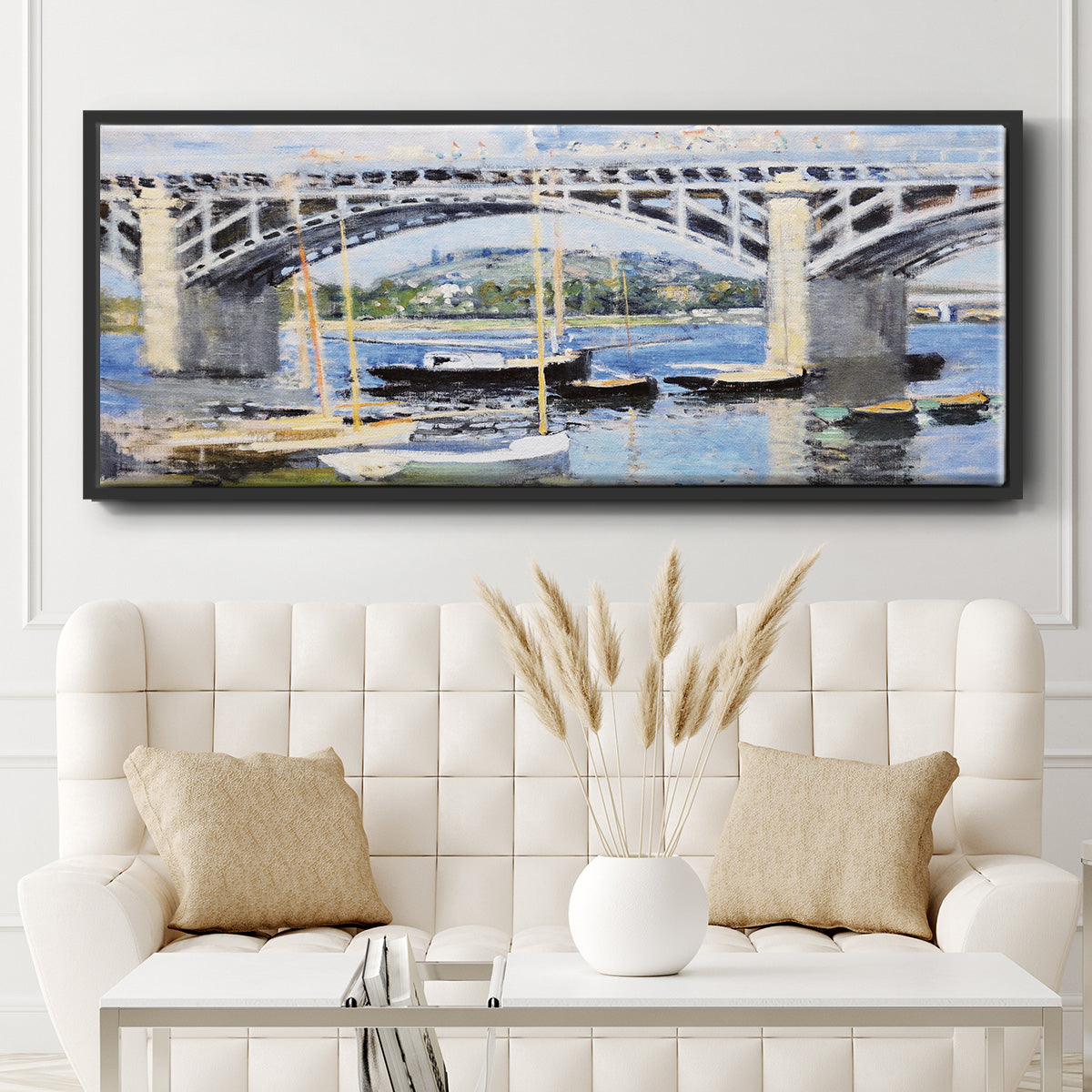 The Bridge Over the Seine, 1874 - Floater Framed Canvas Print