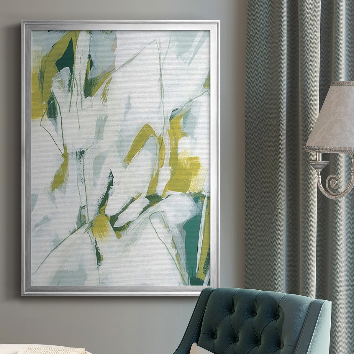 Emerald Ice II - Modern Framed Canvas Print