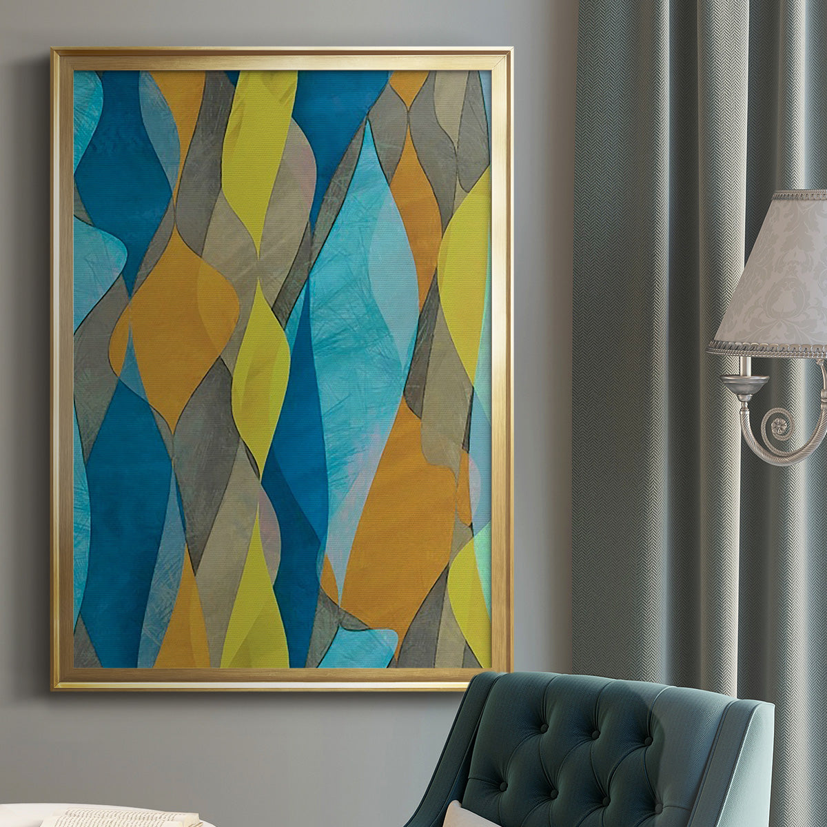 Colorful Cascade I - Modern Framed Canvas Print