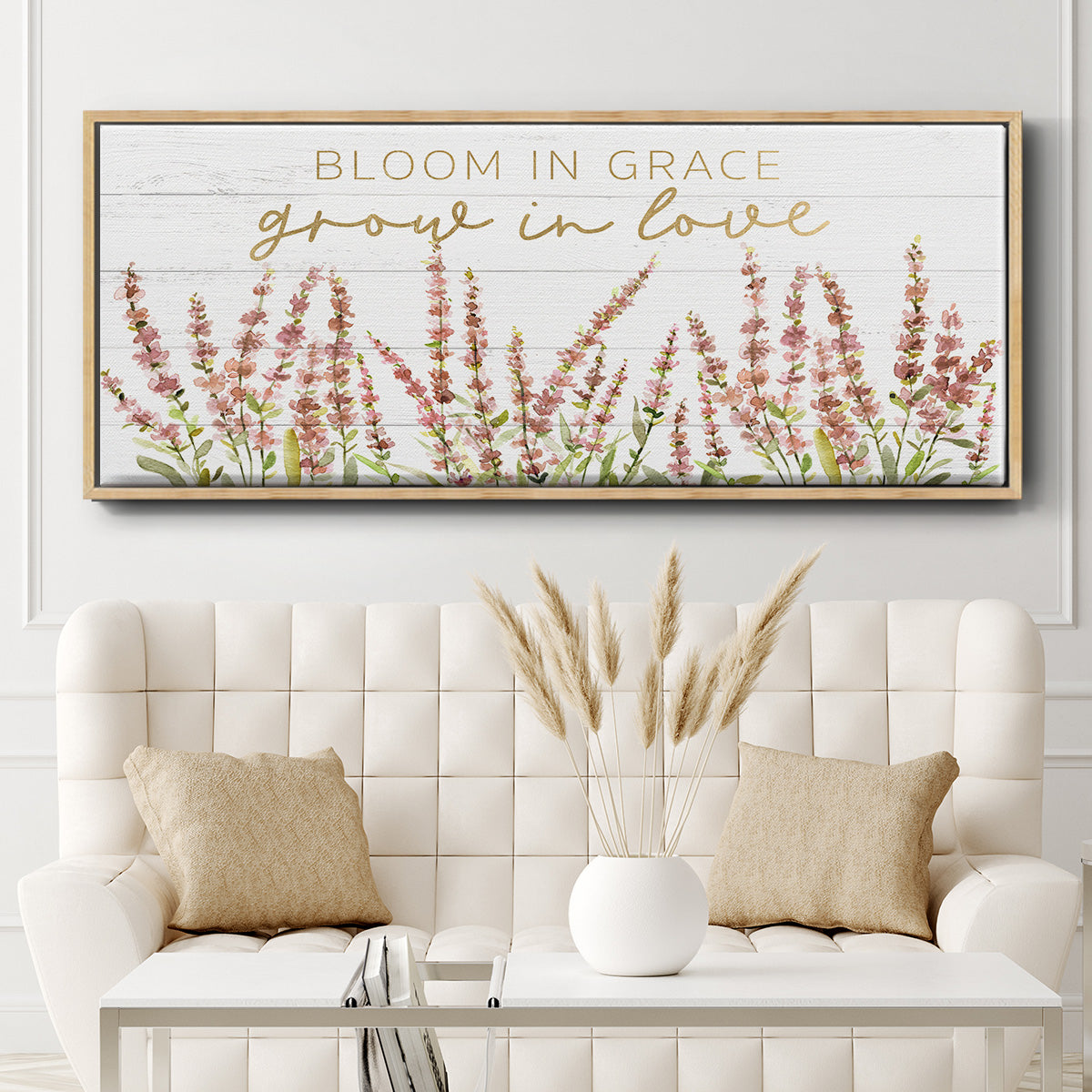 Grow in Love - Floater Framed Canvas Print